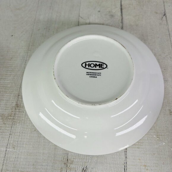 Home TM Blue Rim Scrolls White Center Smooth Ceramic 8" Pasta Soup Bowls Set 5 - Picture 7 of 16